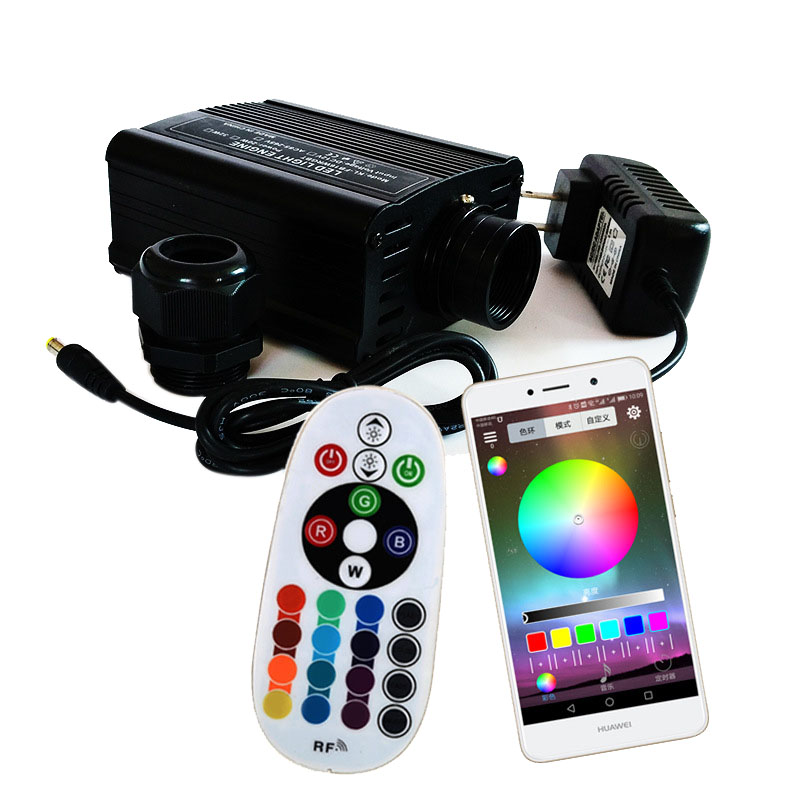 DC12V 16W Bluetooth APP Control RF Remote RGBW LED Fiber Optic Light Illuminator